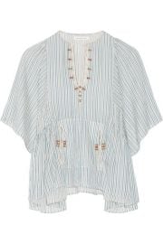 toile Isabel Marant   Joy embroidered striped cotton top at Net A Porter